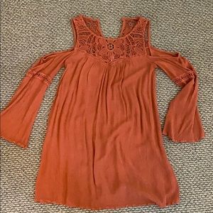 Rust Crochet Dress